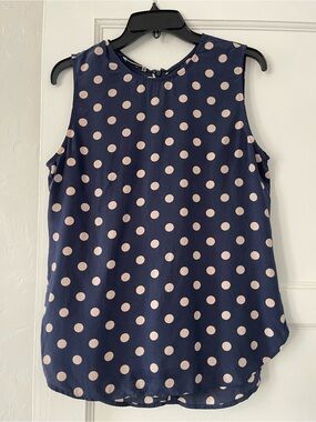 Equipment Navy Polka Dot Sleeveless Silk Camisole